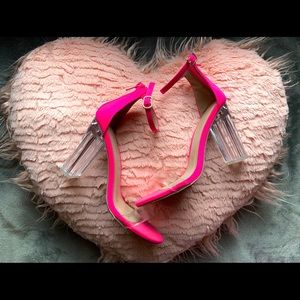 Clear heel / Neon Pink